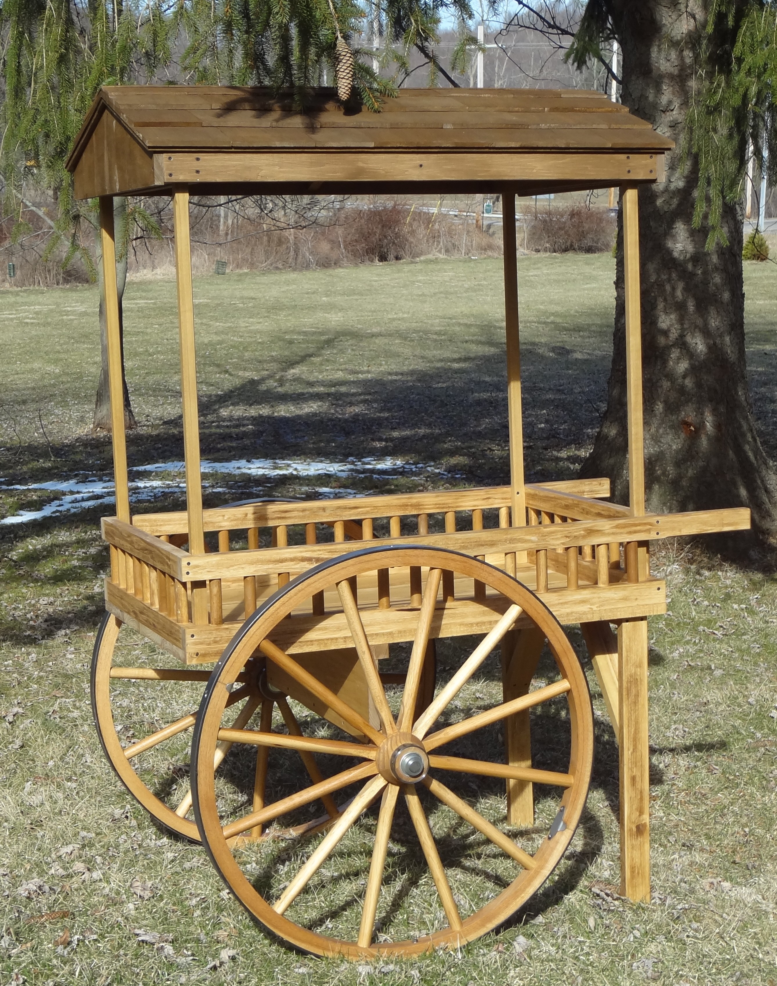 Custom Wagon Wheels Vending Cart, Large, Rustic. - Custom 